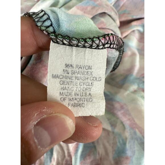 Salaam Size S Colorful Floral Topical Vacation Fit Flared Dress Knee Length - Picture 7 of 8